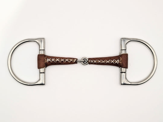 D Ring Leather Covered Single Joint Snaffle