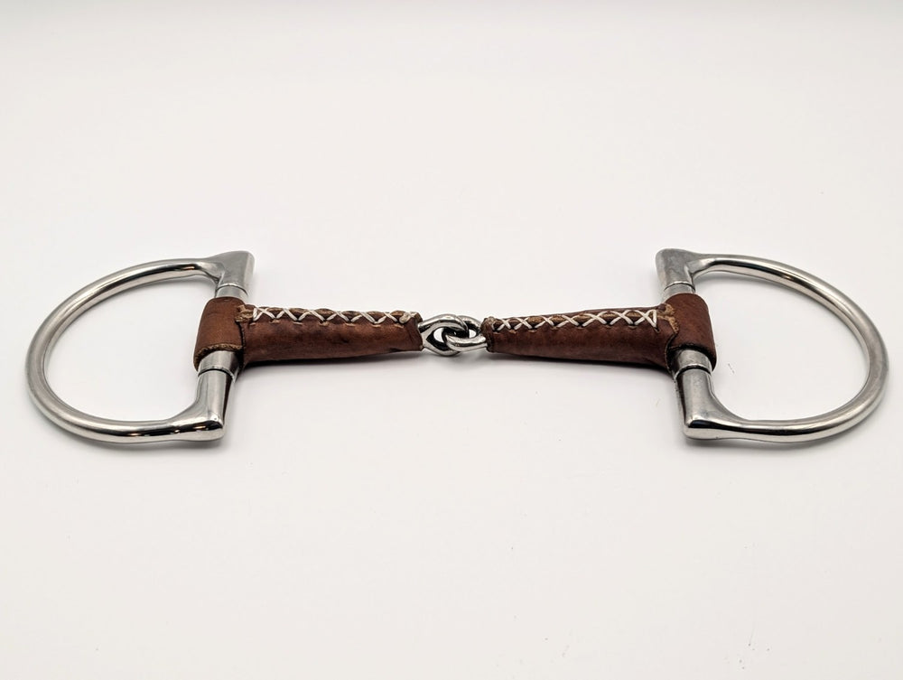 D Ring Leather Covered Single Joint Snaffle