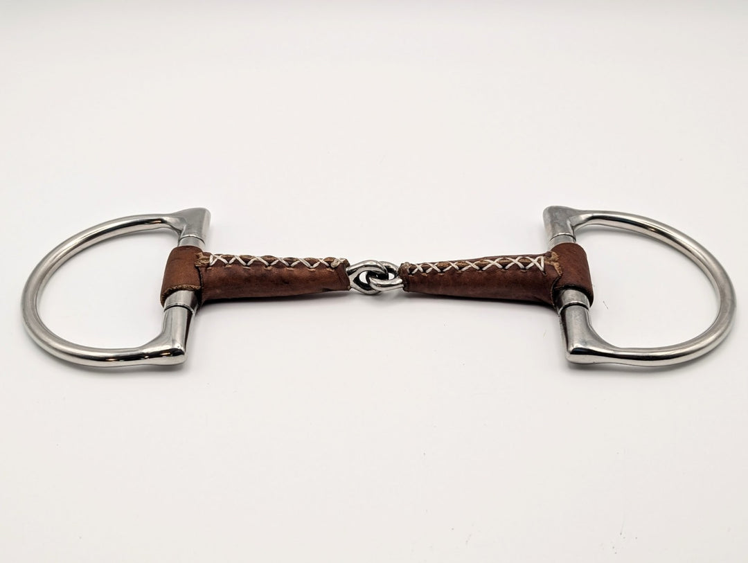 D Ring Leather Covered Single Joint Snaffle