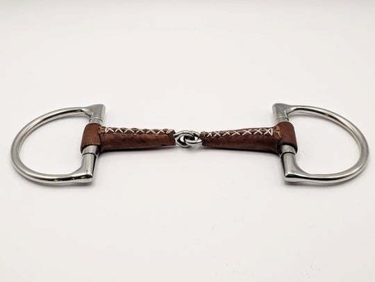 D Ring Leather Covered Single Joint Snaffle