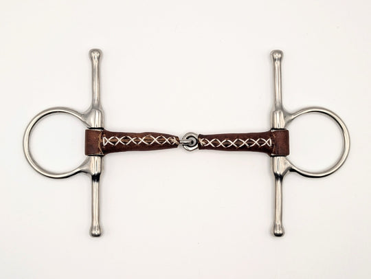 Full Cheek Leather Covered Single Joint Snaffle