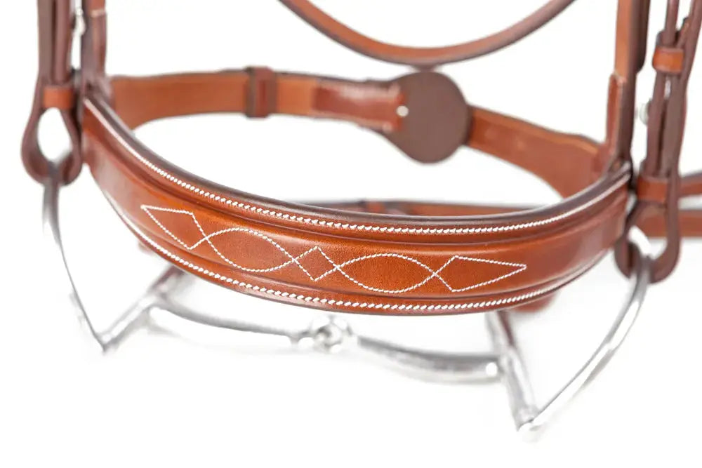 Huntley Equestrian Sedgwick Fancy Stitched Square Raised Hunter Bridle with Reins