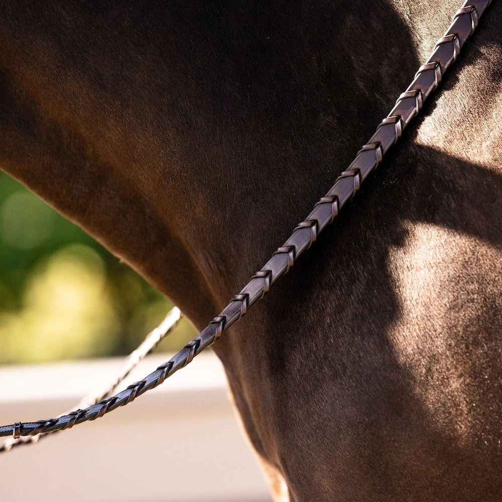 Huntley Equestrian Sedgwick Fancy Stitched Square Raised Laced Reins