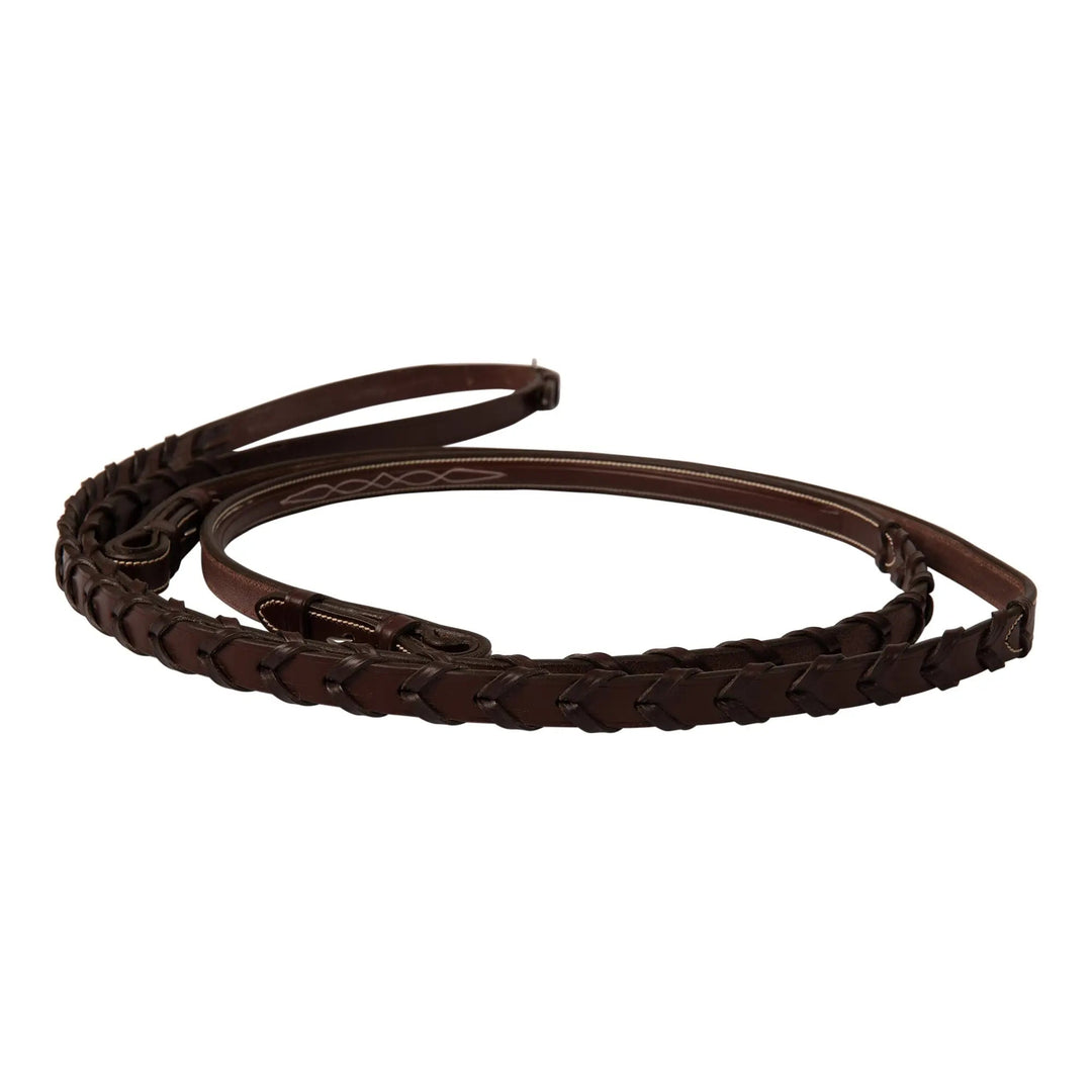 Huntley Equestrian Sedgwick Fancy Stitched Square Raised Laced Reins
